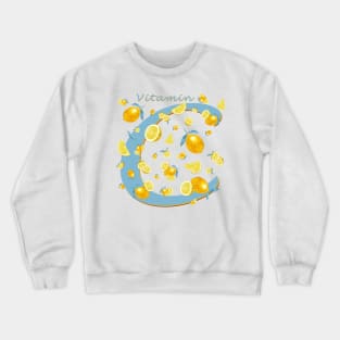 Vitamin C Lemons Pattern Crewneck Sweatshirt